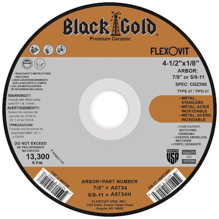 Flexovit DEPRESSED CENTER COMBINATION WHEEL A0734